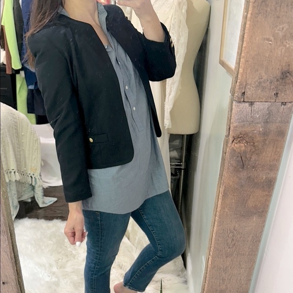 Talbots vintage Black Blazer Structured Suit Jacket size 4 wool fabric - Picture 1 of 5